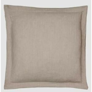 LEVTEX HOME WASHED LINEN NATURAL EUROPEAN Pillow King SHAM WITH FLANGE Grey